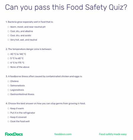 Free tool Food Safety Quiz